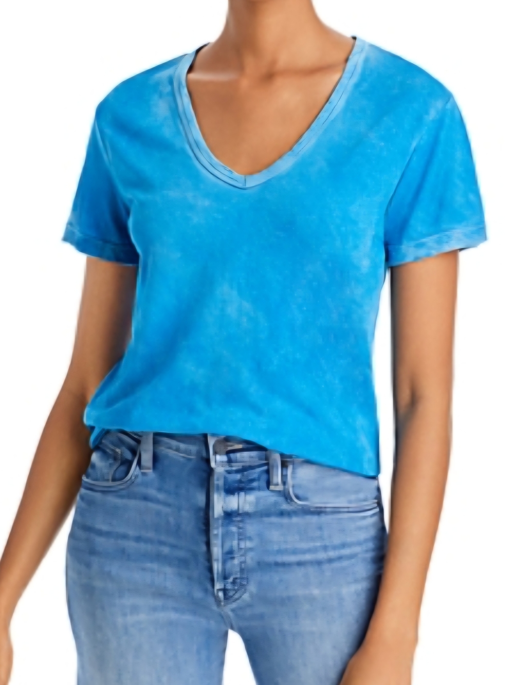 Cotton Citizen Bright Blue V-Neck Short Sleeve Tee